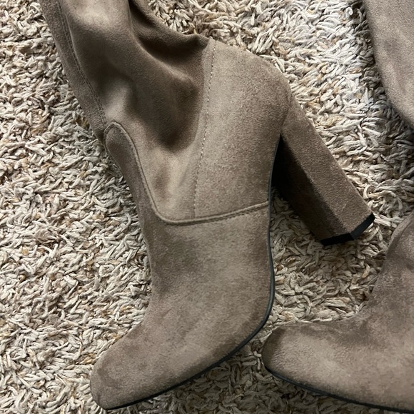 Taupe over the knee boots - Picture 3 of 5